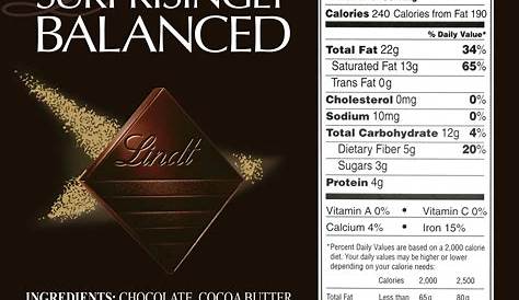 Lindt 85 Dark Chocolate Nutrition Information - Ftempo Inspiration