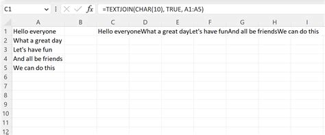 line break in textjoin excel