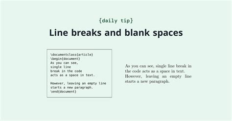Line breaks and blank spaces Overleaf, Online LaTeX Editor