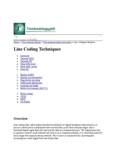 line coding techniques pdf