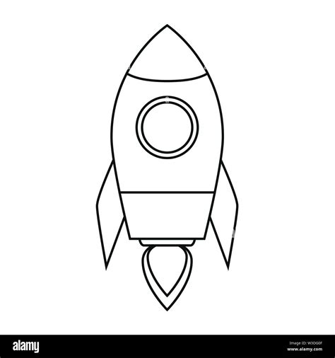 Line Drawing Rocket Ship