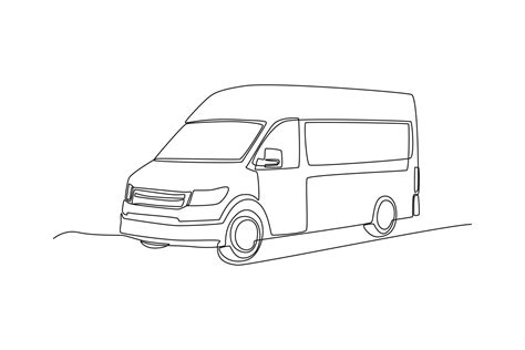 Line Drawing Van
