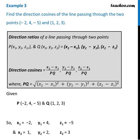 Line Equation Direction Cosines