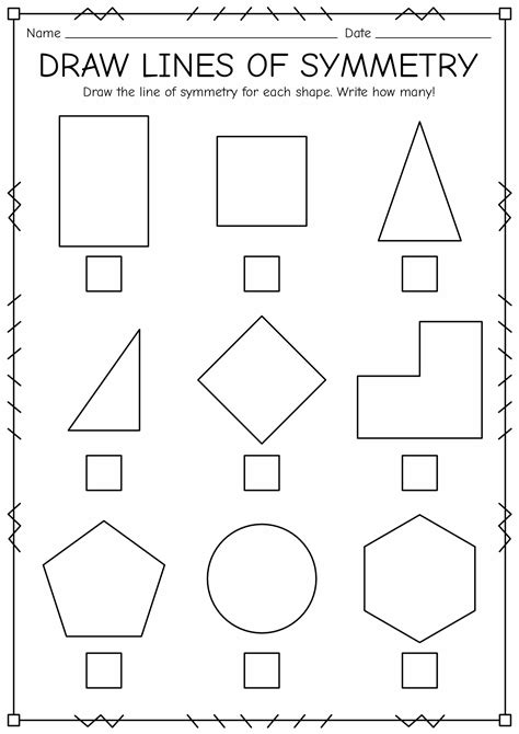 line of symmetry worksheet
