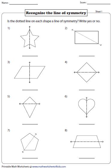 line of symmetry worksheet grade 1