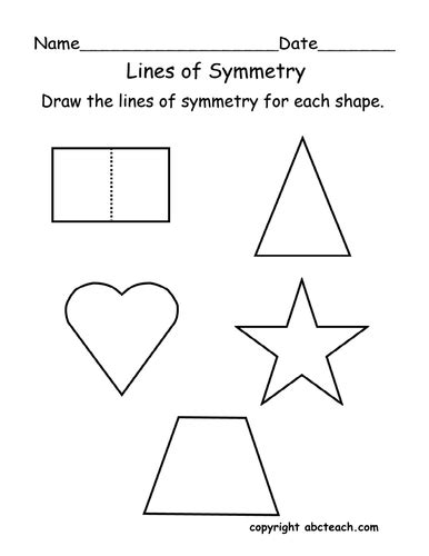 line of symmetry worksheet kindergarten