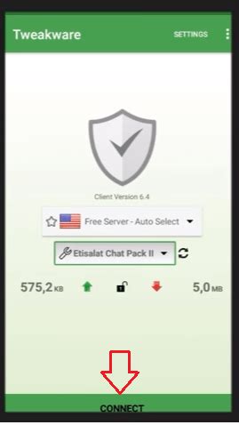 lineament of Tweakware VPN Android App