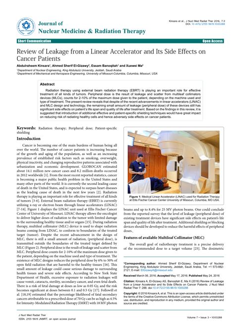 Linear Accelerator Side Effects