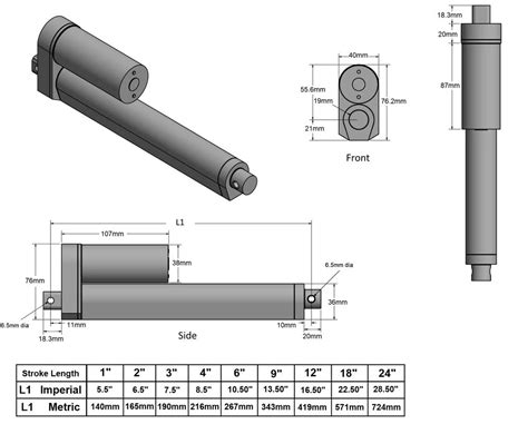 Linear Actuator Dimensions