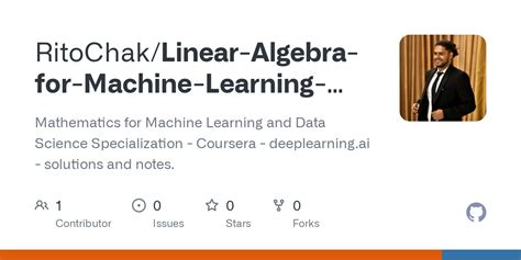 linear algebra for machine learning and data science deeplearning ai github