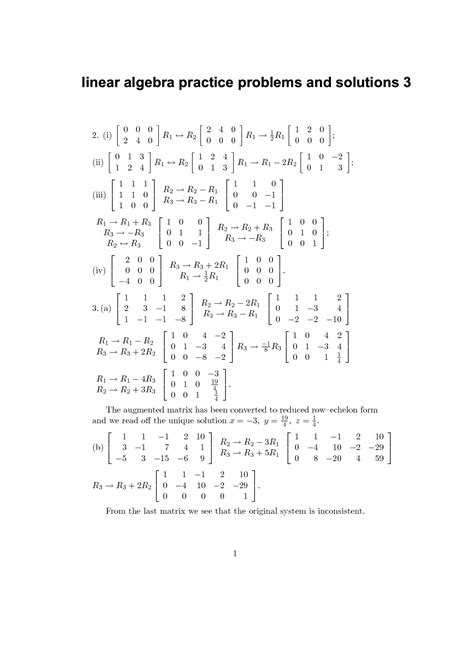 linear algebra practice problems pdf