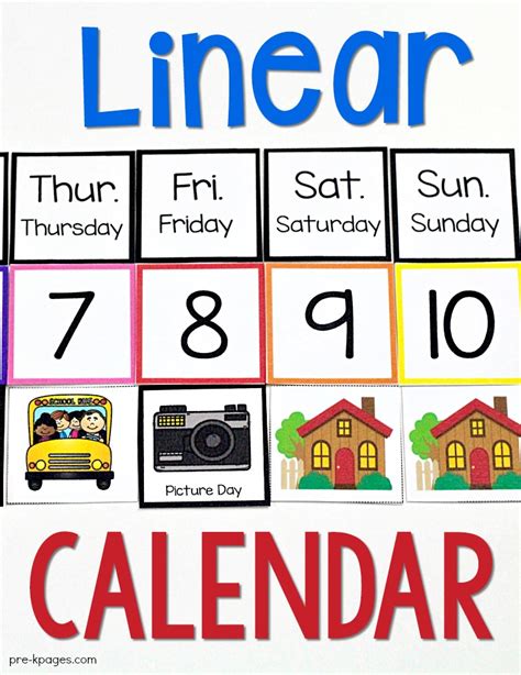 Linear Calendar Preschool