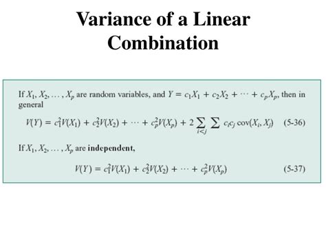 Linear Combination Variance Example