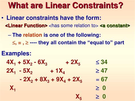 Linear Constraints Examples