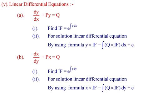 Linear Differential Equations Class 12