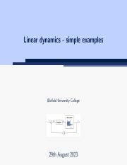 Linear Dynamics Examples