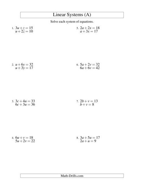 linear equation in two variables worksheet with answers