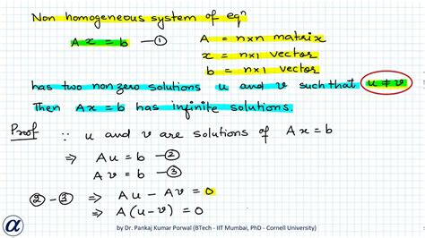 Linear Equation Non Zero Solution