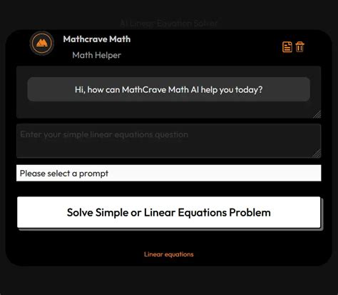 Linear Equation Problem Solver