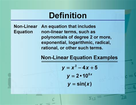 Linear Equations And Nonlinear Equations Examples