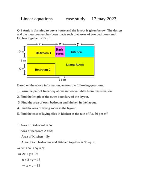 Linear Equations Case Study Questions