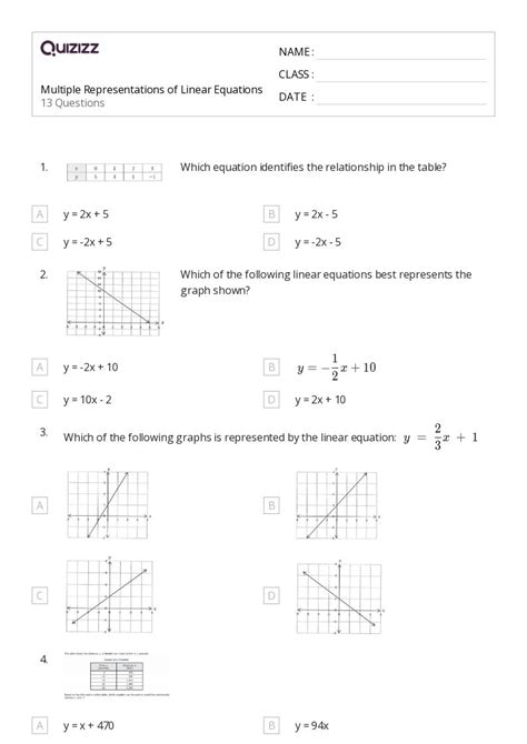Linear Equations For 6Th Grade