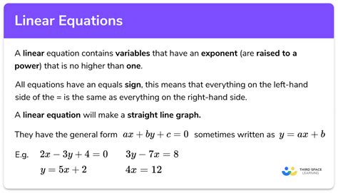 Linear Equations Formula And Tricks
