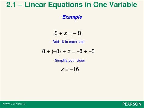 Linear Equations In One Variable Examples