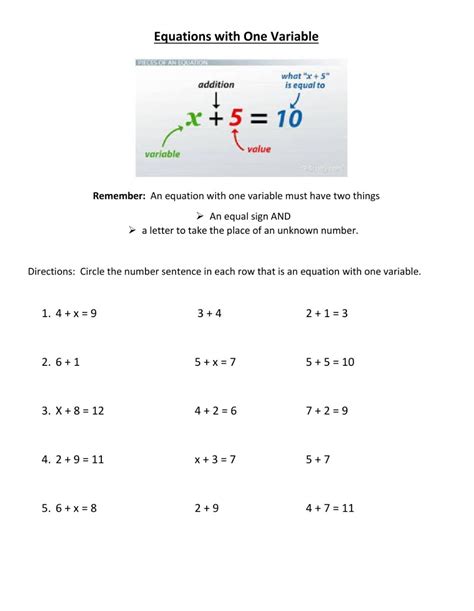 Linear Equations In One Variable Worksheet Class 7