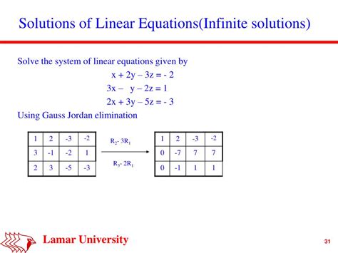 Linear Equations With Infinite Solutions
