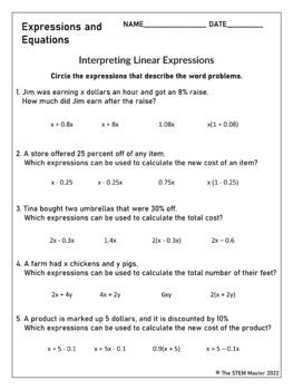 Linear Expression Problems