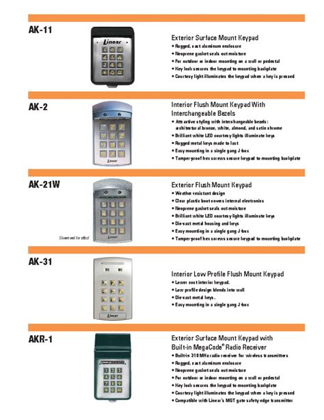 Linear Gate Keypad Programming