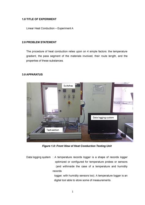 Linear Heat Conduction Lab Report Discussion