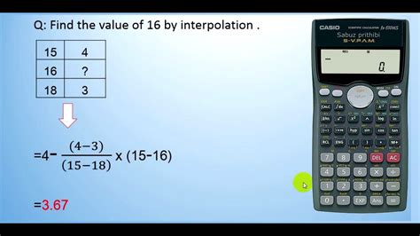 Linear Interpolation Using Calculator