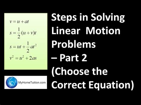 Linear Motion Problems And Solutions