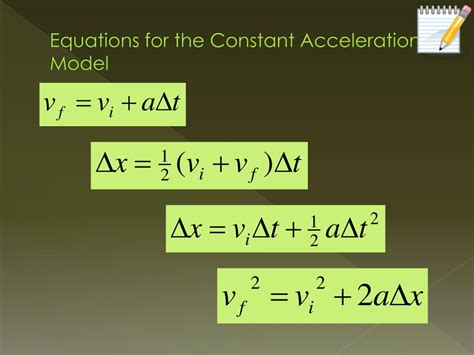 Linear Motion With Constant Acceleration Formulas