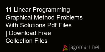 linear programming graphical method problems with solutions pdf free download