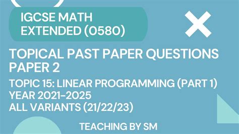 Linear Programming Past Paper Questions Igcse