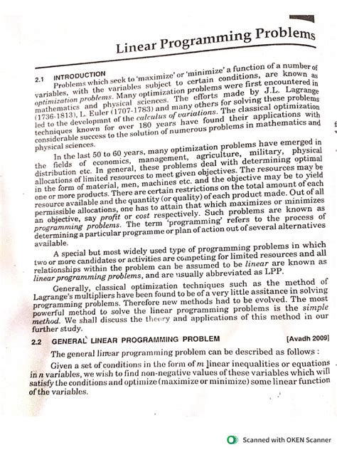 linear programming problems and solutions pdf free download