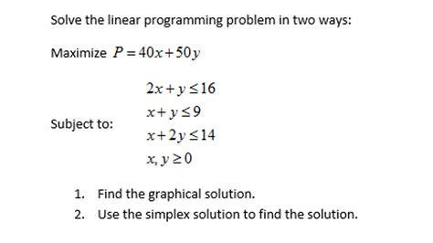 linear programming problems examples and solutions