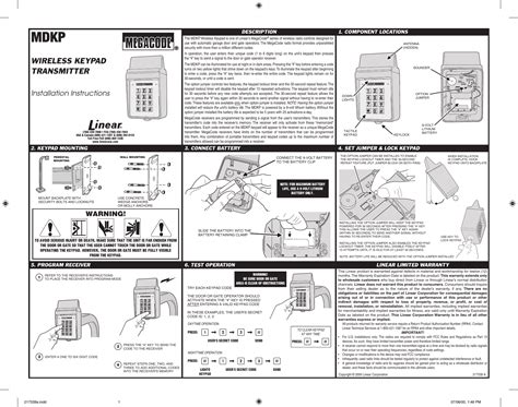 Linear Radio Keypad Programming