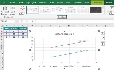 linear regression example in excel