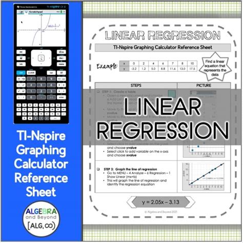 Linear Regression Graphing Calculator Practice Sheet