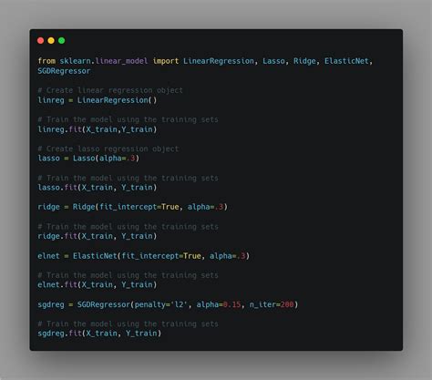 linear regression machine learning code in python