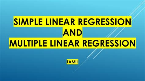 linear regression meaning in tamil with example