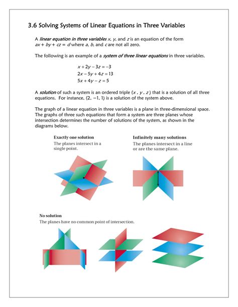 linear systems 3 variables