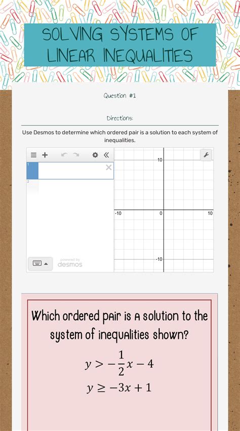 Linear Systems Inequalities Worksheet