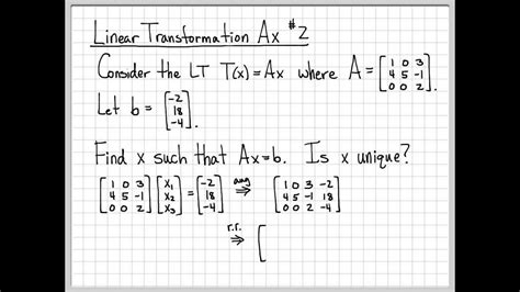 linear transformation example problems