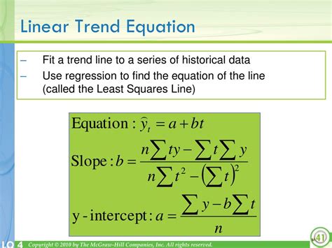Linear Trend Equation Forecasting Formula