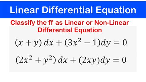 linear vs nonlinear differential equations examples